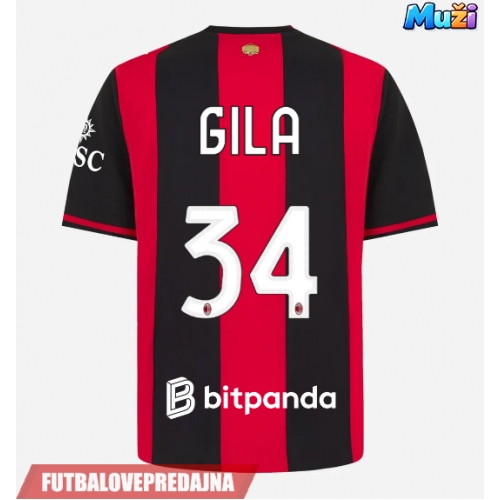 Lacne Muži Futbalové dres AC Milan Mario Gila #34 2026-27 Krátky Rukáv - Domáci